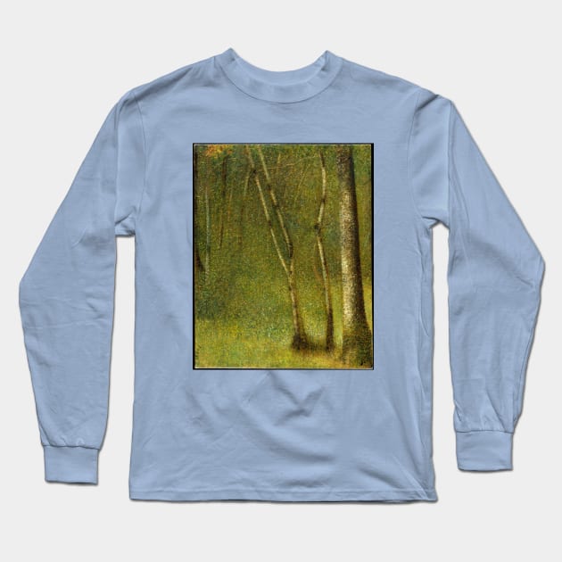 The Forest at Pontaubert Long Sleeve T-Shirt by GeorgesSeurat